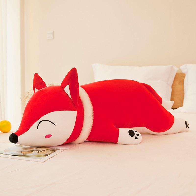 Large Fox Plush Toy Soft Stuffed Animal Pillow Creative Gift For Girls Birthday Present 35cm 50cm 60cm 70cm 90cm 1.2m