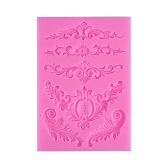 3Pcs Baroque Style Silicone Mold Flexible Non-Stick Flower Lace Mold Fondant Chocolate Decorating Tools for Wedding Birthday