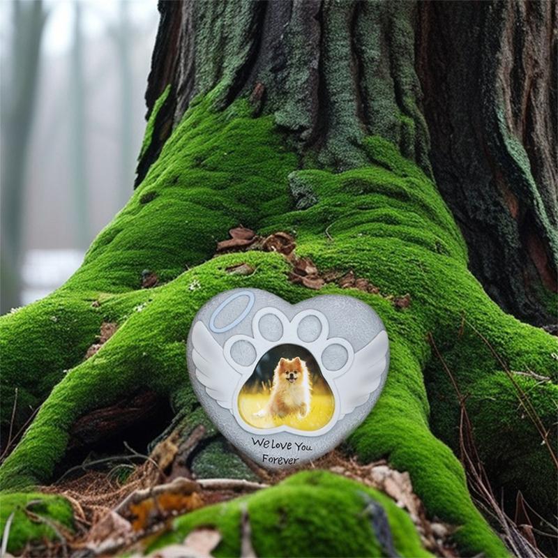 Heart Shape Memorials Pet Tombstones Weatherproofed Pet Remembrances Tombstones for Dog Cats Sympathy Gift
