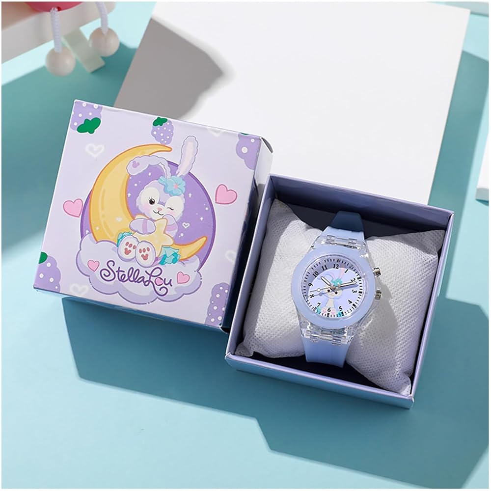 Stelladew Kids Quartz Watch Lightweight Glow Simple Design Unisex Wristwatch