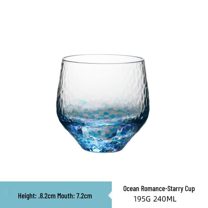Japanese Style Hammered Starry Sky Glass Tea Cup