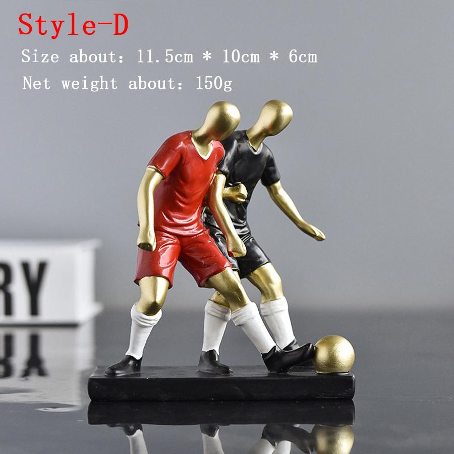 Funny Football Sport Lover Soccer Fans Kick The Ball Style Action Figure Statues Home Ornament Sculpture Desk Decor Figurine Toy