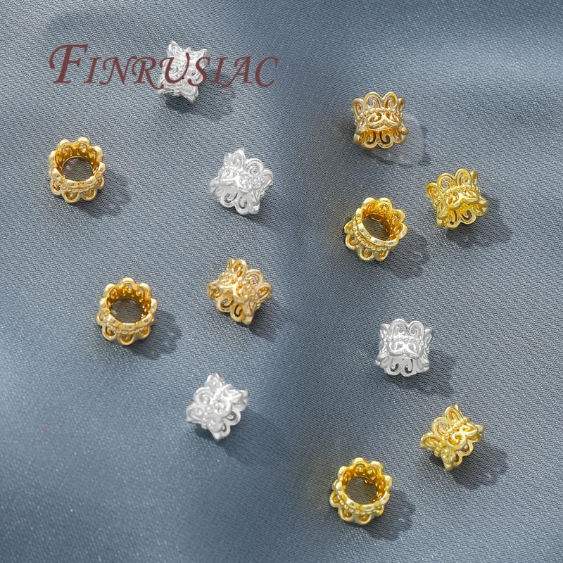 18K Gold Plated Beads with Large Hole,Beads For Bracelets Accessories,Separator For Beads,Supplies For Jewelry DIY Findings