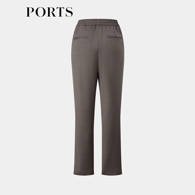 PORTS Women's Rock Grey Striped Slim-Fit Trousers