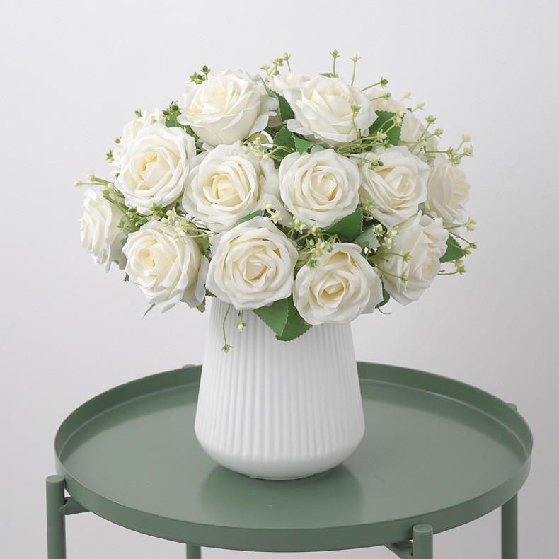 Rose Flower Bouquet Artificial Silk Wedding Decor Gift For Bridesmaids