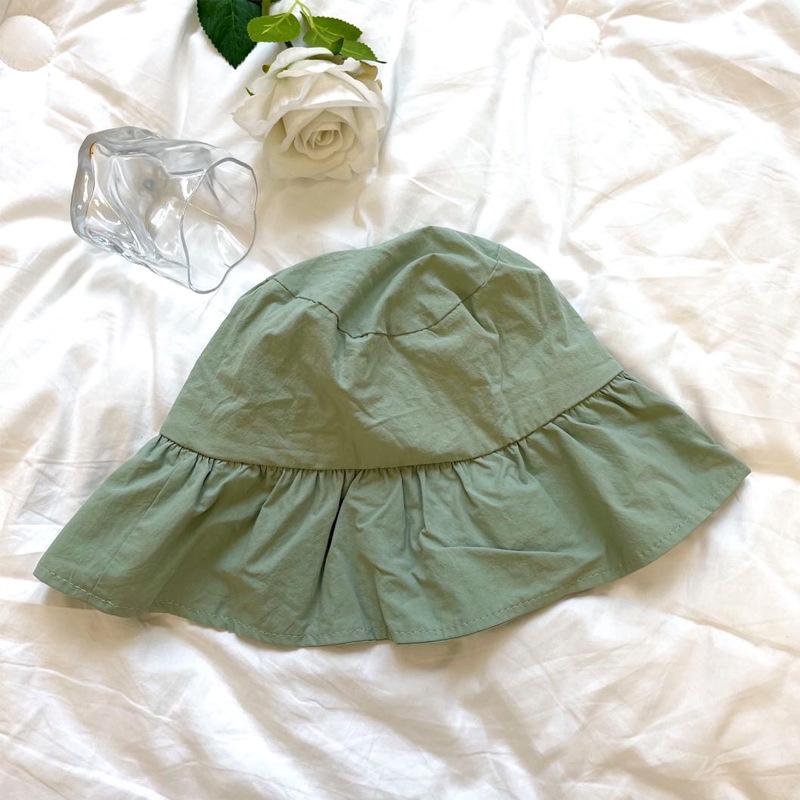 

Тонкая женская шляпа рыбака с оборками, однотонная, модная, повседневная, от солнца, защита зелёный