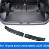 For Toyota Yaris Cross Hybrid -2025 2026 Inner Rear Trunk Bumper Foot Plate Tailgate Door Sill Scuff Guard Plate Accessories
