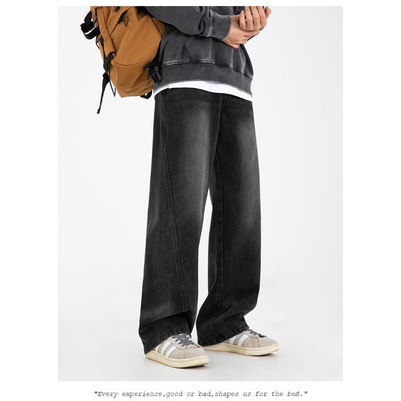 Spring and Autumn Men's New American Style Retro Loose Split Design Jeans