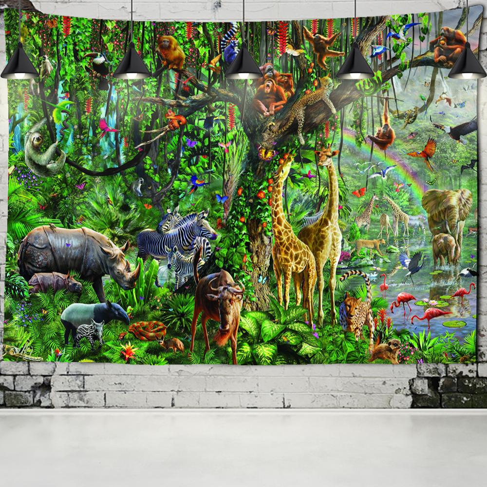 Dinosaur Age Tapestry Wall Hanging Abstract Art Animal Psychedelic Witchcraft Mystery Tapiz Dorm Home Decor