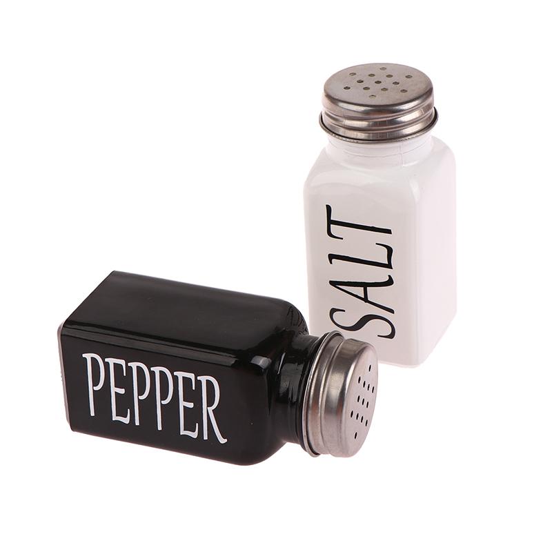 1Pc Salt And Pepper Shaker Storage Spice Shakers Spice Dispenser Refillable Black And White Kitchen Supplies Seasoning Pots