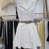 Real Price Fashionable Summer Casual New Temperament Lapel Waist Single-breasted Thin Sleeveless Short Dress Dress