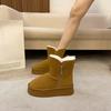 Fur Integrated Platform Snow Boots Women's Winter Fleece-lined Thickened Non-Slip New Warm Bread Big Cotton Shoes