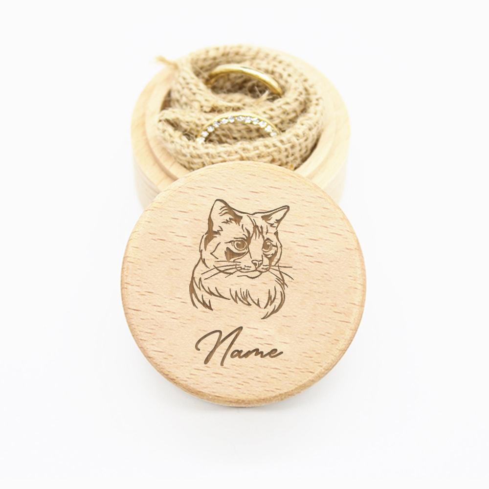 Personalised Engraved Wooden Tooth Storage Box Custom Name Memorial Box Pet Dog Cat Fur Keepsake Box Loss of Pet Memorial Gift