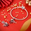 Fit Original Design Bracelet Copper Plated Fortune Cat Chinese Long Mahjong Decorative Charms Beads Women's Style Jewelry Designing Gift