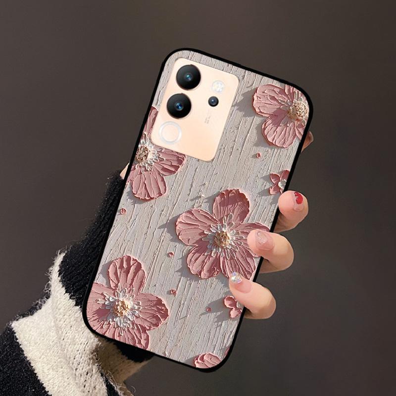 For Vivo V30 Lite 5G Case Fashion Cat Astronaut Flower Phone Bag For Vivo V30Lite 5G Luxury Protector Fundas Black Coque
