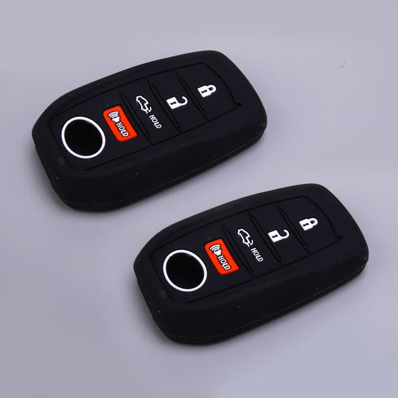 2Pcs 4 Buttons Car Remote Key Case Fob Cover Fit for Toyota Tundra Venza   Black Silicone