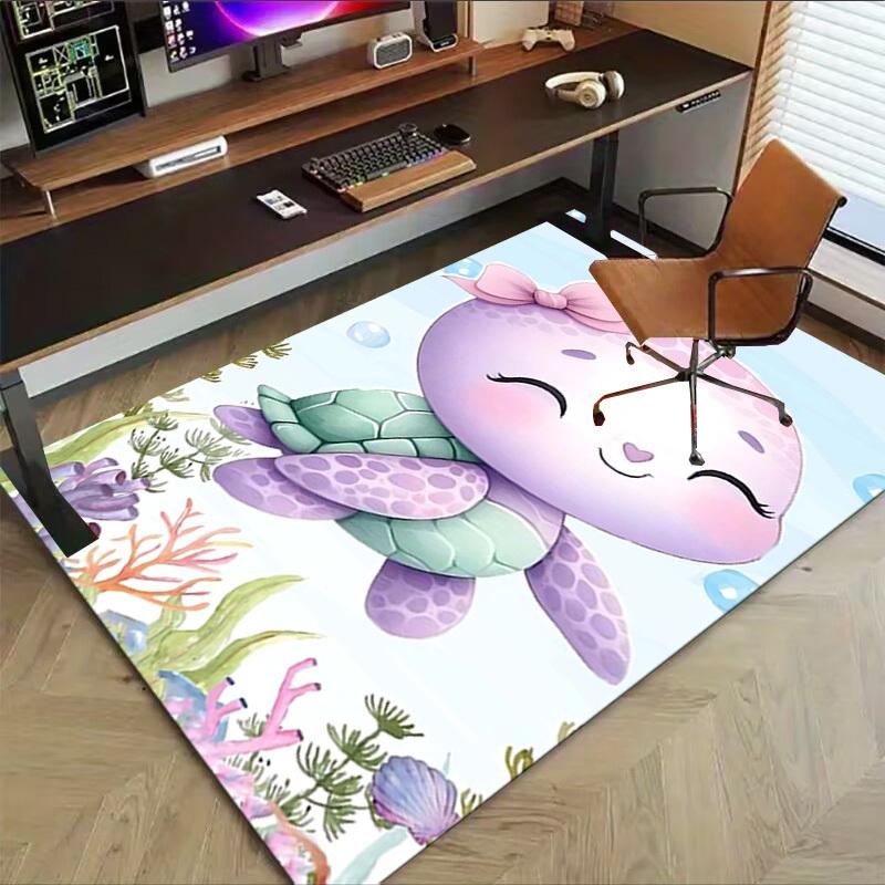 1PC turtle shellfish Extra Large Non Slip Floor carpet, Office, family, bedroom, Studio Large Area Rug Indoor Rugs, Vibrant Colors