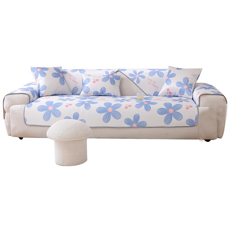 Sofa Cushion New Summer High -End Ice Silk Seat Cushion For Summer Cool Washable Non -Slip Sofa Cover Cover Cloth 