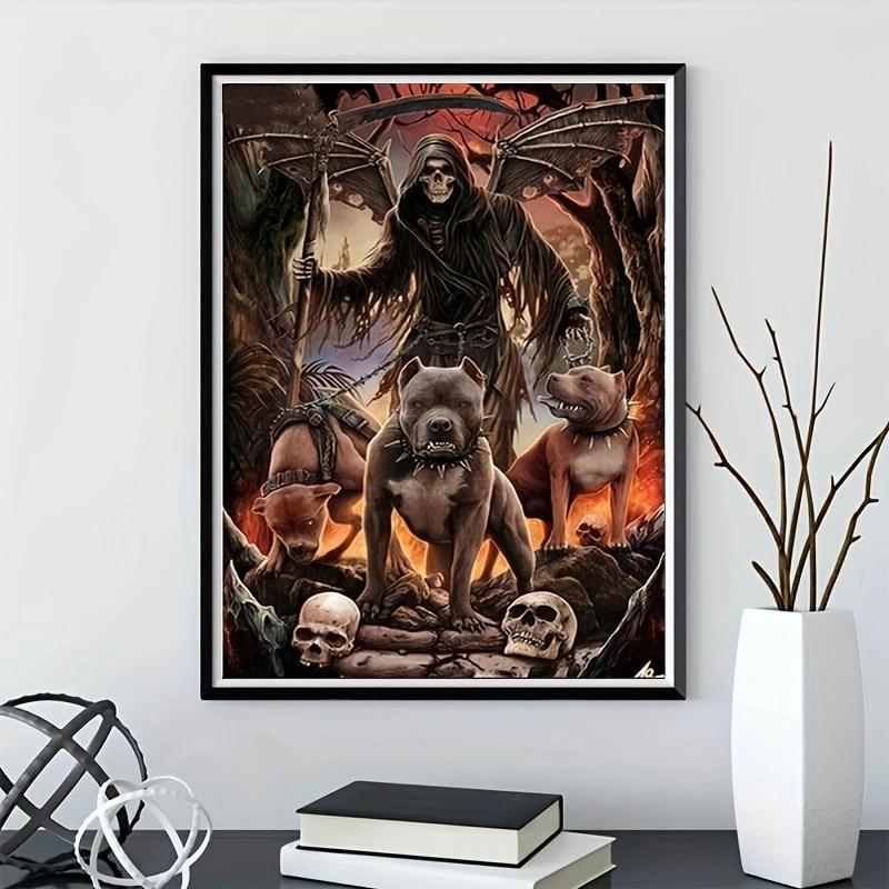 5D-Diamantgemälde zum Selbermachen, Totenkopf, für Erwachsene und Kinder, Sticksets, vollständige Strass-Diamantgemälde, handgefertigte Heimdekorationsgeschenke