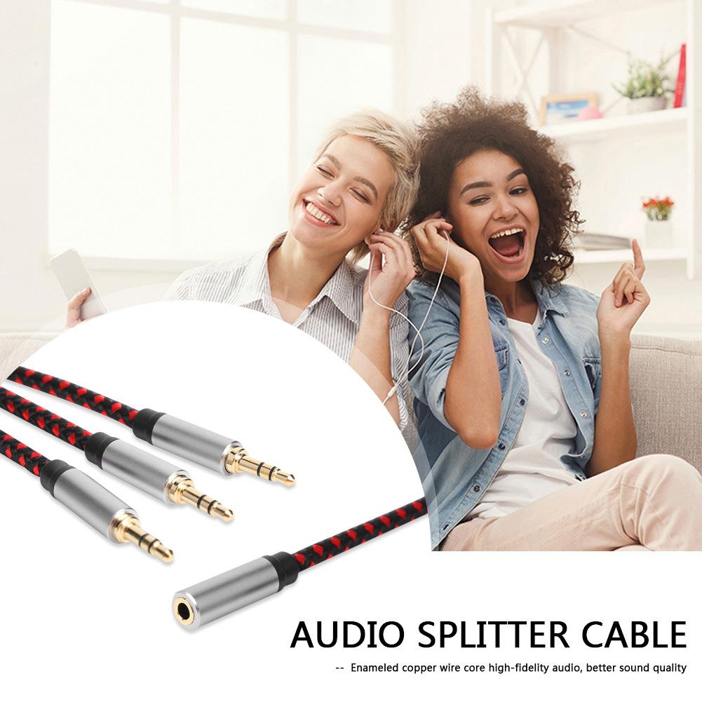 

30cm 3.5mm Female to 3 3.5mm Male Jack Audio Splitter Cable Aux Cord As Shown A