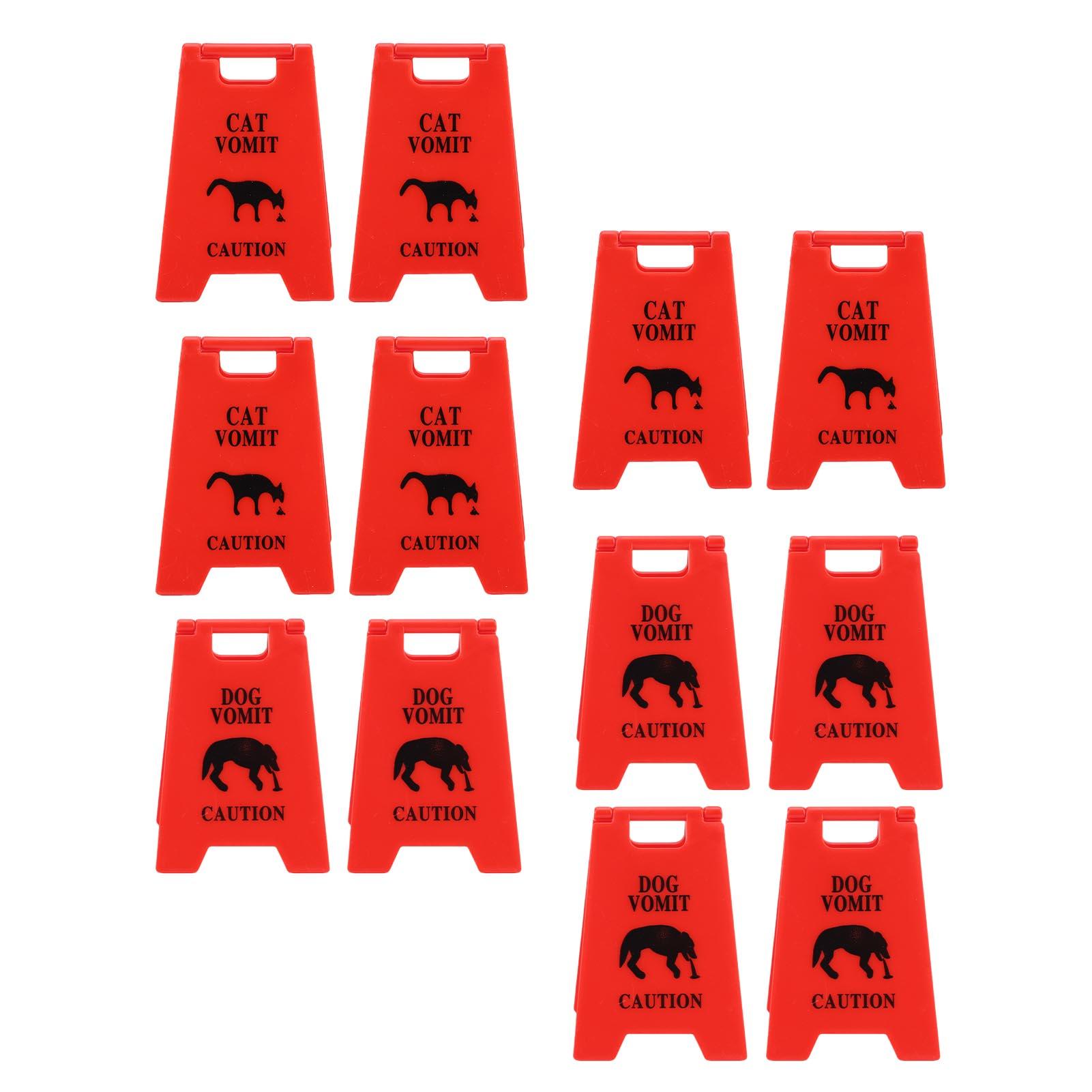 Panneau d'avertissement Vomissements de chat Plastique Design innovant Panneau d'avertissement Vomissements de chien pour intérieur