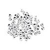 Perles lettres carrées noir blanc 0,6 cm 345 pièces