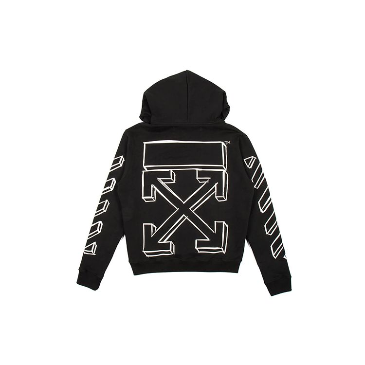 Off-White Diagonal Marker Arrows Hoodie Zwart Heren Tops OMBB034E181920241001 XXS