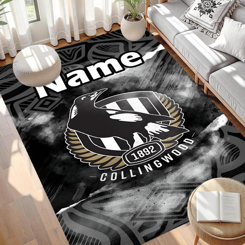 Custom Name Personalized Football Club Print Carpet, Versatile Home Decor Rug, for Playroom, Apartment, Balcony, Entryway, Hallway Gift