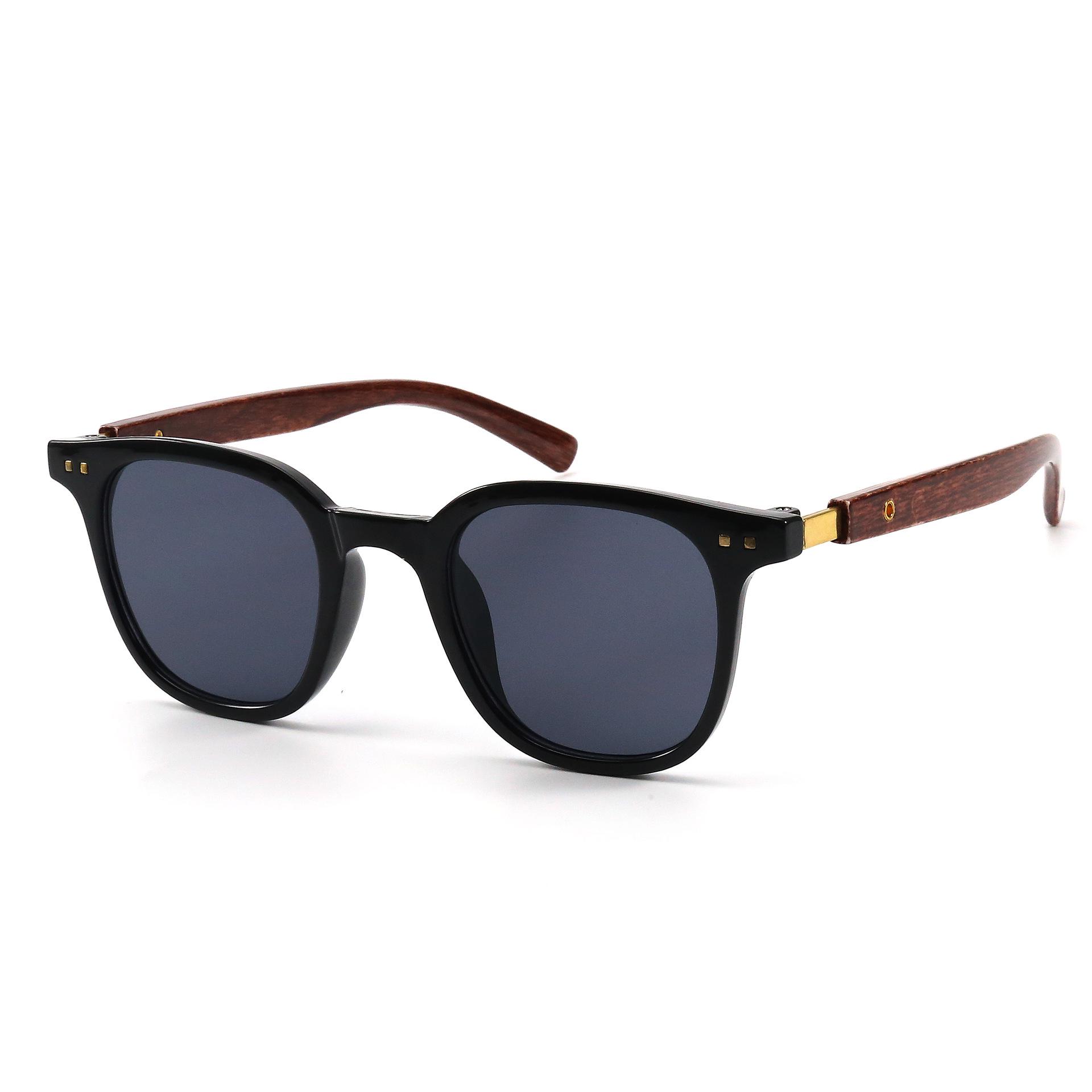 Korean Retro Cat Eye Wood Grain UV Protection Sunglasses