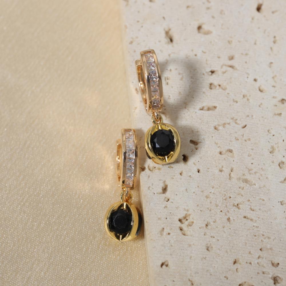 1 Pair Fashion Round Dangle Earrings for Women Zirconia Earring Jewelry Wedding Party Accessories