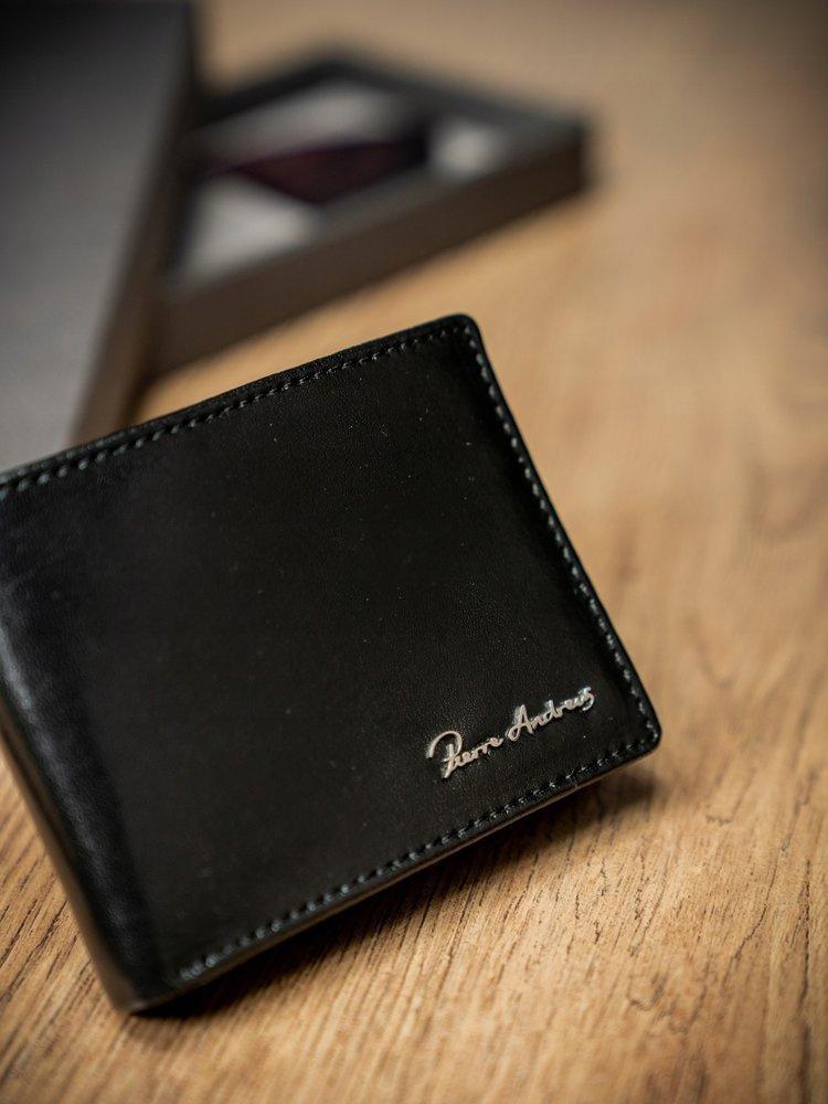 Men's Leather Wallet In Horizontal Version with RFID Stop Membrane - Pierre Andreus