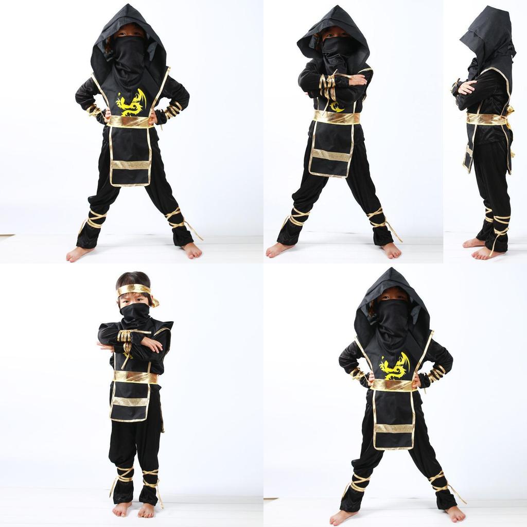 Authentic Japanese Warrior Boys Kids Ninja Assassin Fancy Dress Costume For Parties