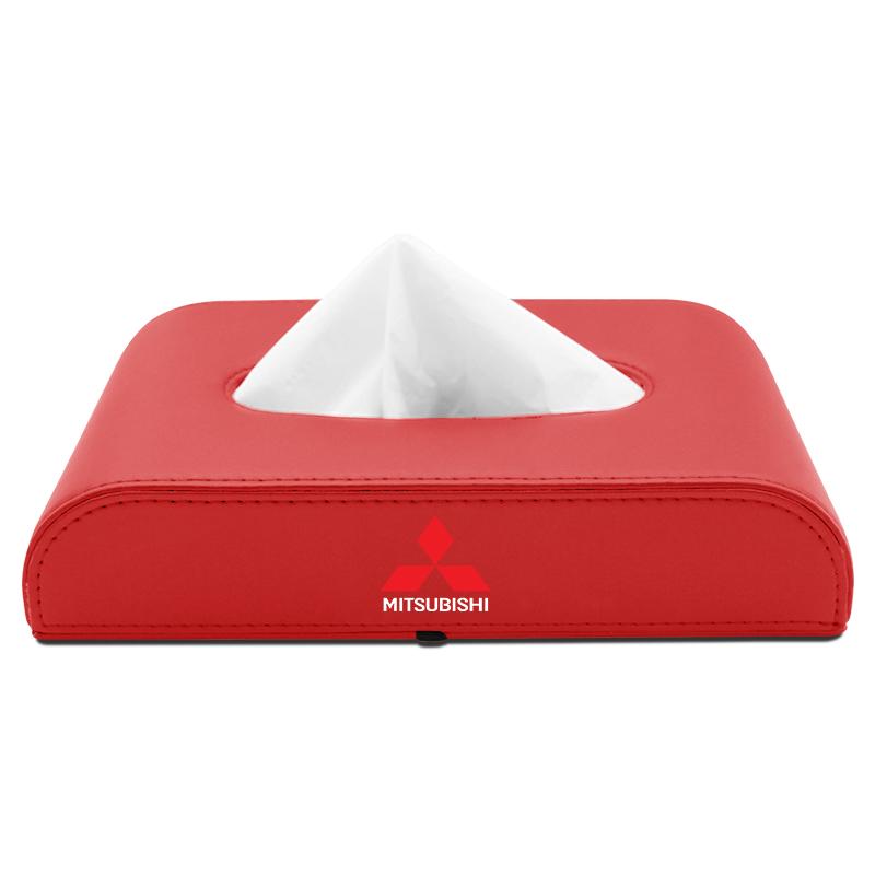 

1pcs Car Tissue Box Holder Armrest Box Storage Case For Mitsubishi Lancer Ralliart 10 3 9 EX Outlander 3 ASX L200 Accessories червоний