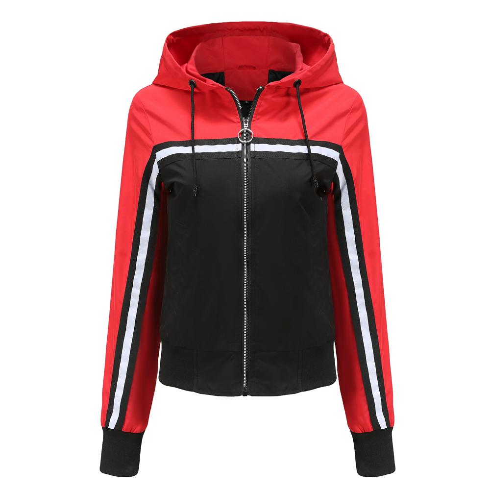 Women’s Jackets Drawstring Hooded Long Sleeve Windcheaters Zip Up Light Weight Trench Coat Windproof Outdoor Hiking Running Sports Outer Wear