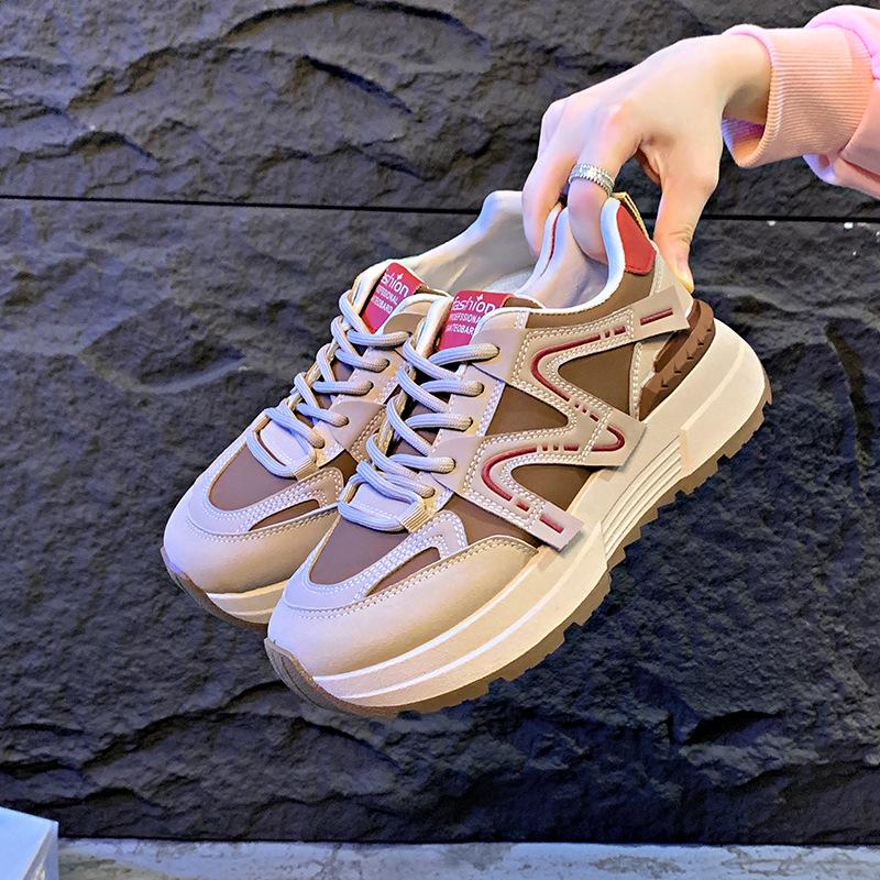 Autumn New Ins Dad Women's Shoes Student Running Sneakers Heightening Casual Shoes JCF