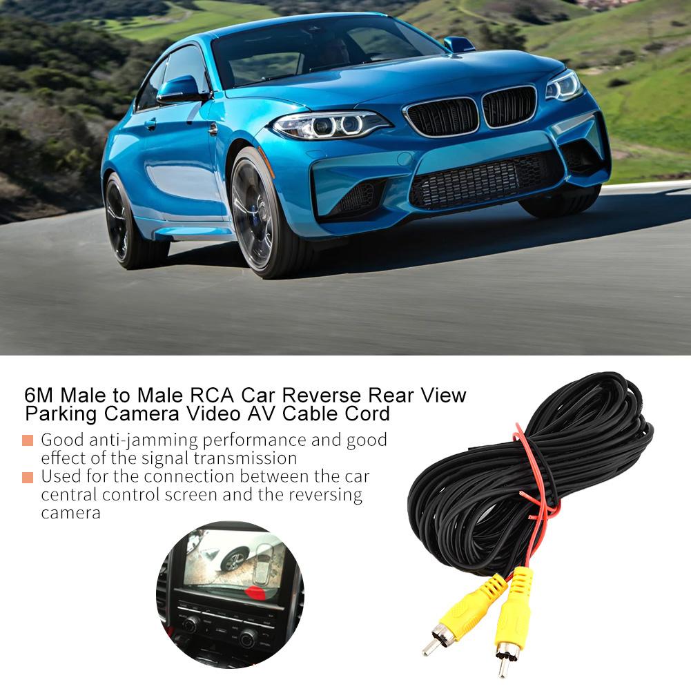 6M Male To Male RCA Car Reverse Rear View Parking Camera Video AV Cable Cord