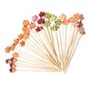 100PCS Disposable Cocktail Picks Thanksgiving Themed Bamboo Skewers with Maple Leaves Pumpkins Acorns