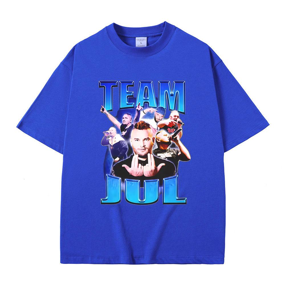 French Rapper Team JUL Graphic Tshirt Men Women Hip Hop Fashion Trend Tshirt Male Casual Oversized Cotton Short Sleeve T Shirts