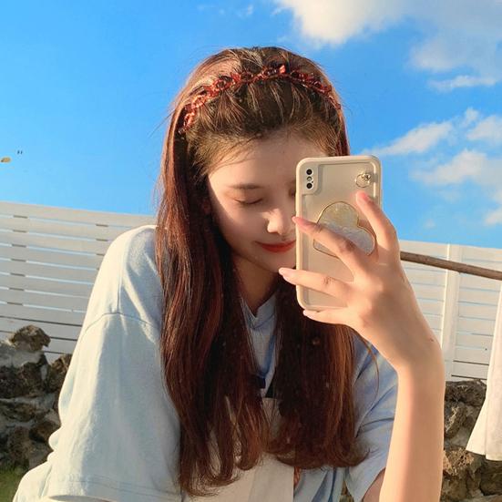 Adjustable Toothed Headband Women Bangs Hairstyle Headband with 8 Small Clip DIY Hairpin Adjustable Weave Bangs Hair Clips