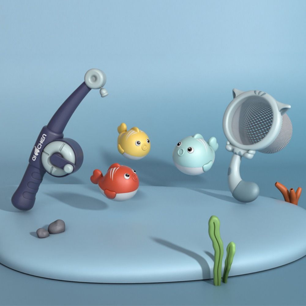

Fishing Rods Kids Fishing Game Sensory Interactive Pretend Play Bathtub Toy Educational Learning 5pcs