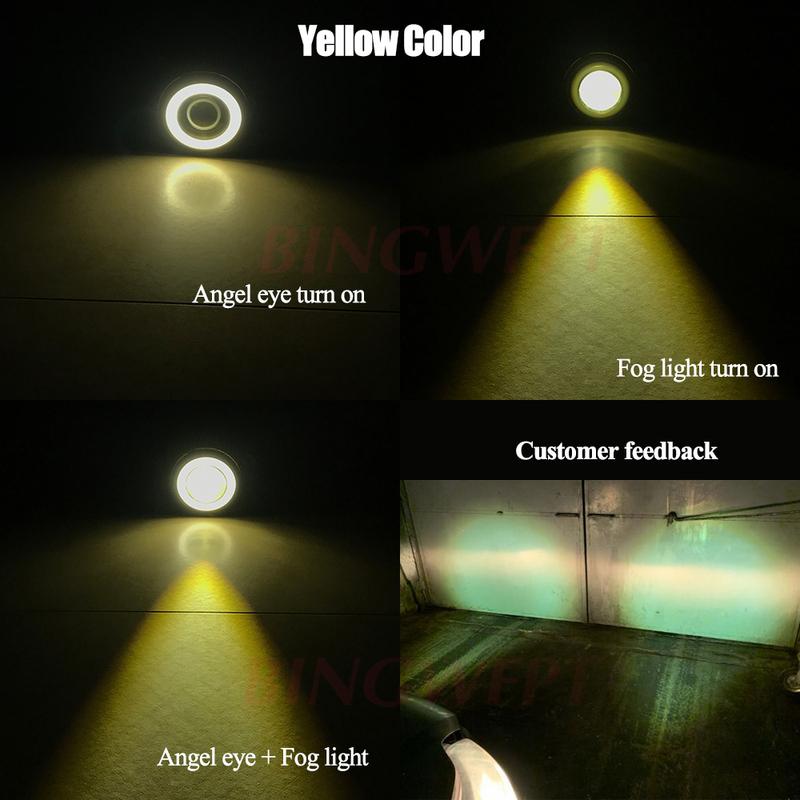 2pcs/set Daytime Running Light Fog Light Angel Eye Fog Lamp Assembly H11 LED 12V For Ford Fusion Estate JU 2002-2008