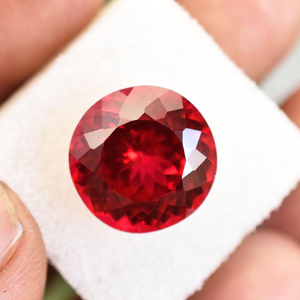 NATURAL Red Ruby 13.20 Ct Round Cut CERTIFIED Loose Gemstone JULY Birthstone