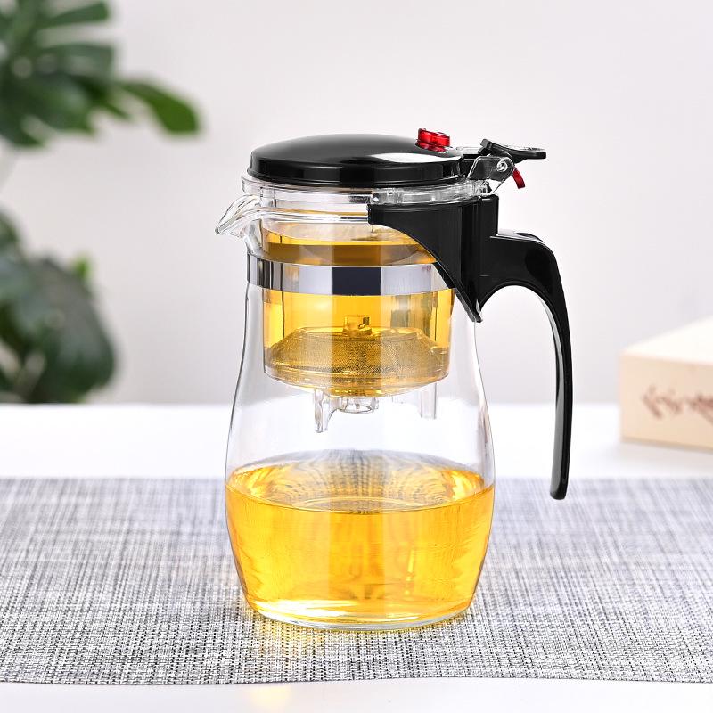 Flowing Glass Tea Set: Heat-Resistant, Logo-Printable for Tea and Water Separation
