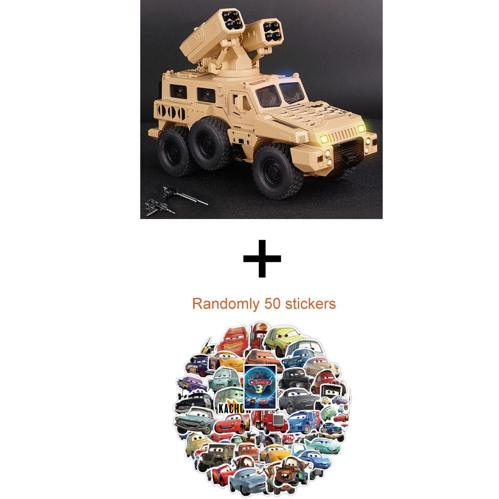 1:50 Legierte Panzerwagen Diecast Modell Spielzeug Sound Licht Rückzieher Türen Geöffnet Miniatur Raketenfahrzeug für Kind Jungen Sammlung Spaß