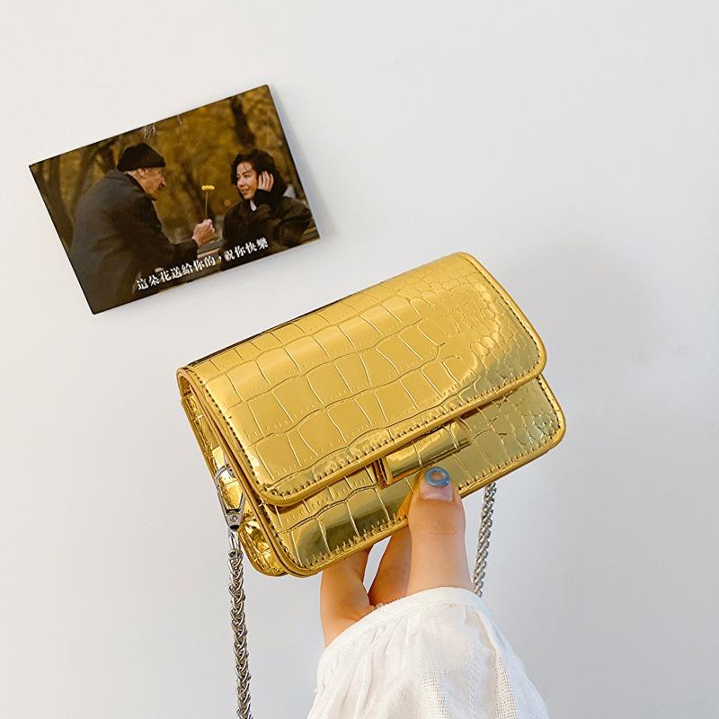 Cross-border summer small square bag women s bag 2026 foreign trade new high-end niche summer messenger silver mini bag золотой