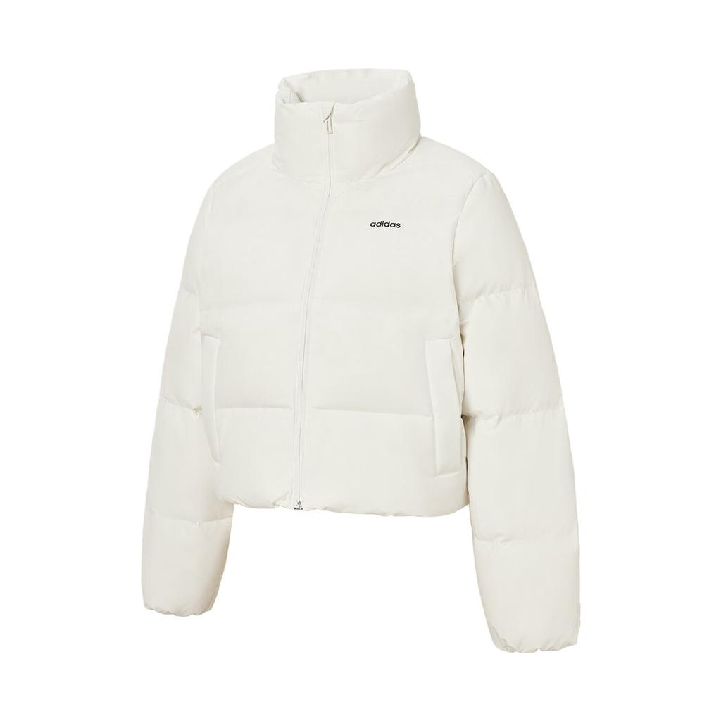 Adidas FW24 Womens Puff Down Solid Color Outdoor Warm Short Jacket Men Jacket Han-Jade-White JW1684