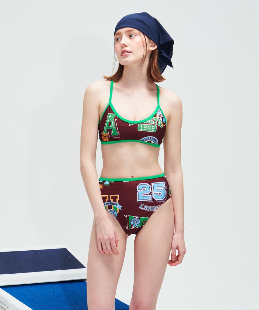 Dillaispul Athletic Club Bikini Top - Burgundy Rush