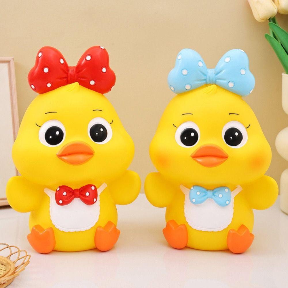 Anti Drop Cartoon Duck Money Boxes Savings Tank Duck Model Piggy Bank  Coins Cash