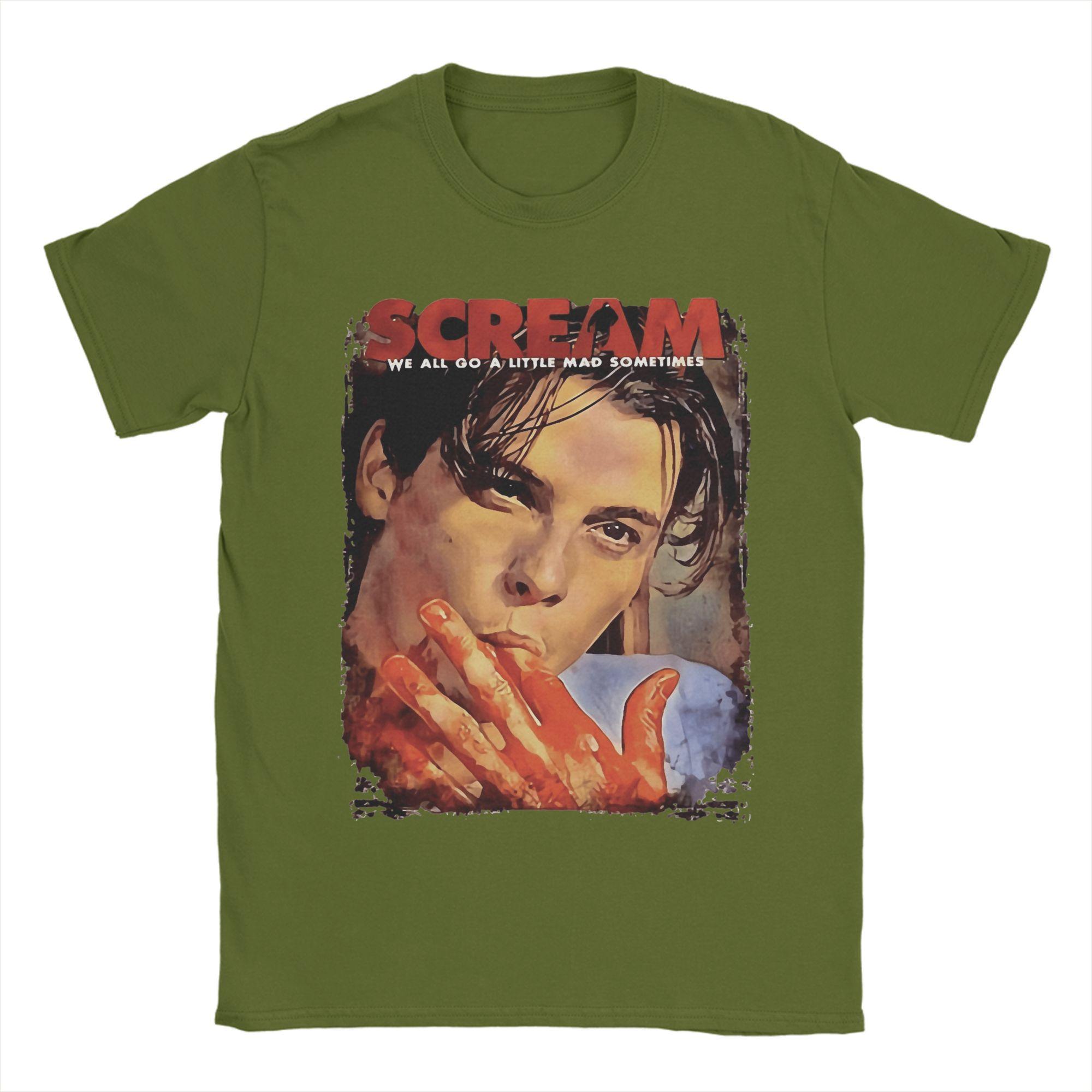 Men s Scream Movie Loomis We All Go A Little Mad Billy Skeet Ulrich T-Shirts  Cotton Tees Beach Funny Short-Sleeved T-Shirt 4XL