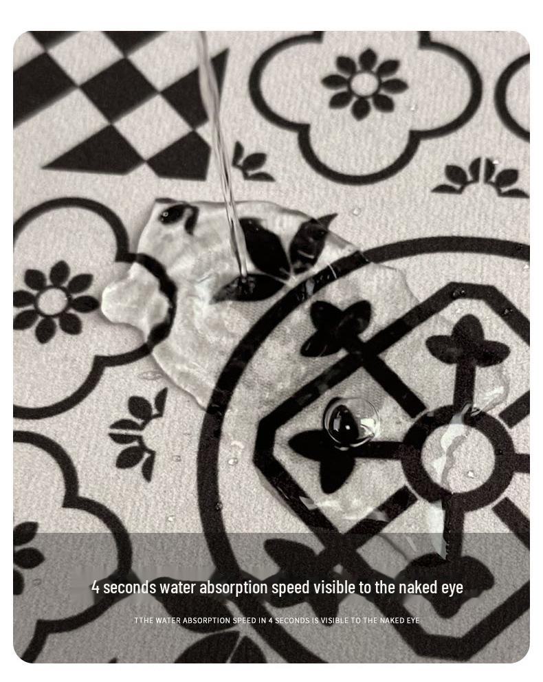 Schnelltrocknende, saugfähige Badematten - Rutschfest, weiches Blumendesign für Toilette, Waschbecken und Eingangsbereich